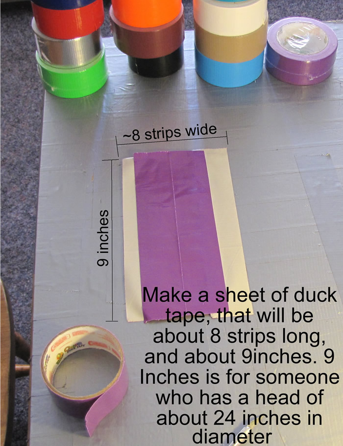Duck Tape Jester Hat Step 1